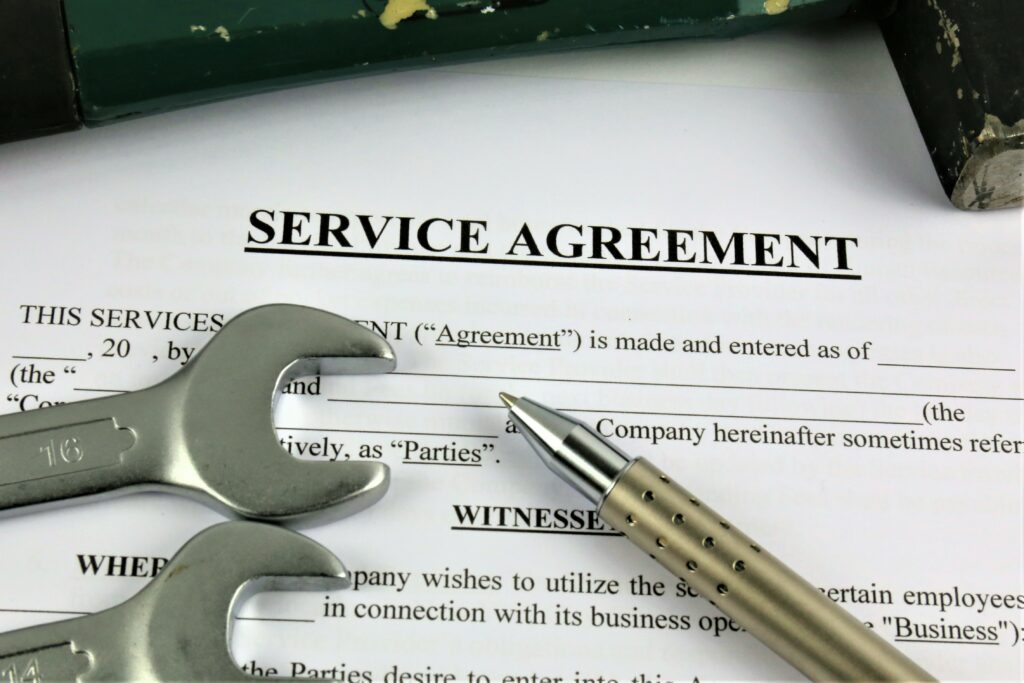 An concept Image of a Service agreement